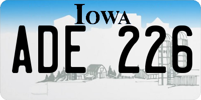 IA license plate ADE226