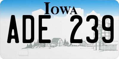 IA license plate ADE239