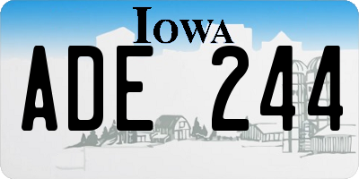 IA license plate ADE244