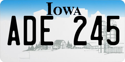 IA license plate ADE245