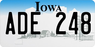 IA license plate ADE248