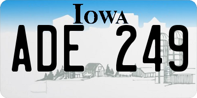 IA license plate ADE249
