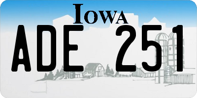 IA license plate ADE251