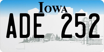 IA license plate ADE252