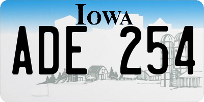 IA license plate ADE254