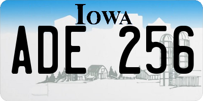 IA license plate ADE256