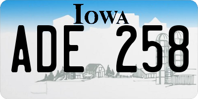 IA license plate ADE258