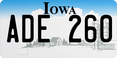 IA license plate ADE260