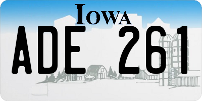 IA license plate ADE261