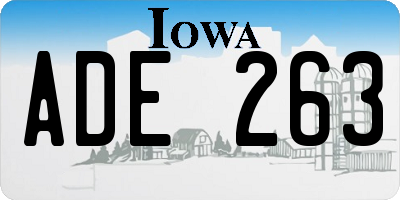 IA license plate ADE263