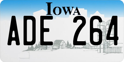 IA license plate ADE264
