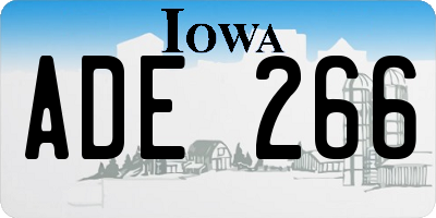 IA license plate ADE266