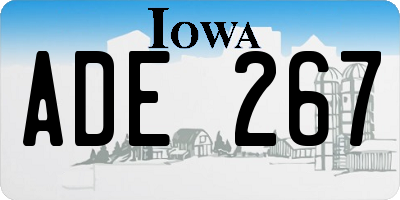 IA license plate ADE267