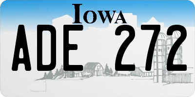 IA license plate ADE272