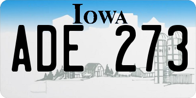 IA license plate ADE273