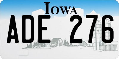 IA license plate ADE276