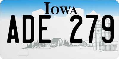 IA license plate ADE279