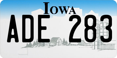 IA license plate ADE283