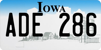 IA license plate ADE286