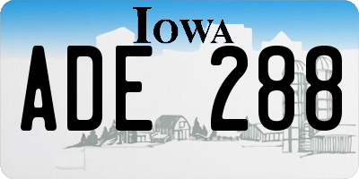 IA license plate ADE288