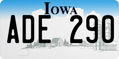 IA license plate ADE290