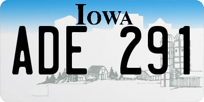 IA license plate ADE291