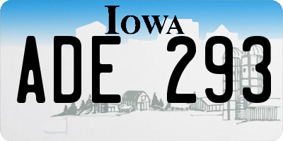 IA license plate ADE293