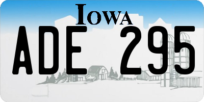 IA license plate ADE295