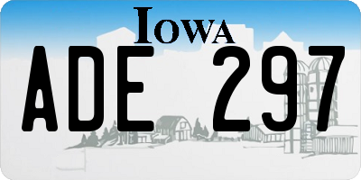 IA license plate ADE297