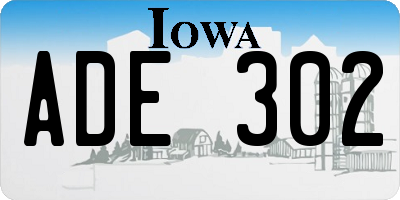 IA license plate ADE302