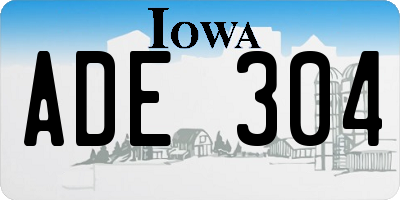 IA license plate ADE304