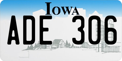 IA license plate ADE306