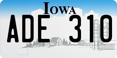 IA license plate ADE310