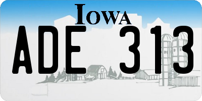 IA license plate ADE313