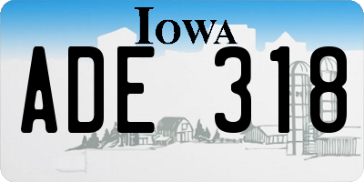 IA license plate ADE318