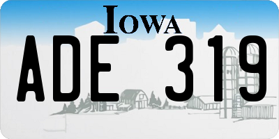 IA license plate ADE319