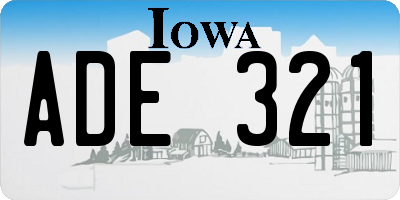 IA license plate ADE321