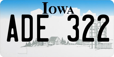 IA license plate ADE322
