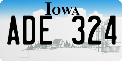 IA license plate ADE324