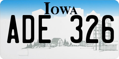 IA license plate ADE326