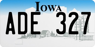 IA license plate ADE327