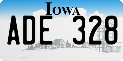 IA license plate ADE328