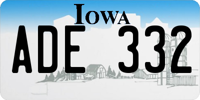 IA license plate ADE332