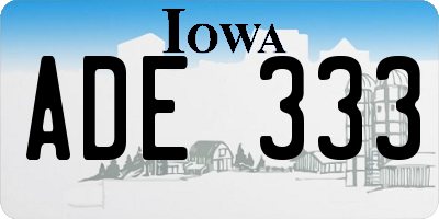 IA license plate ADE333