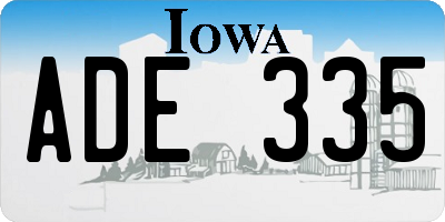 IA license plate ADE335