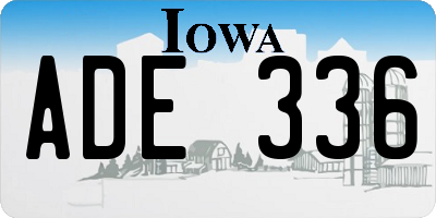 IA license plate ADE336