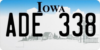 IA license plate ADE338