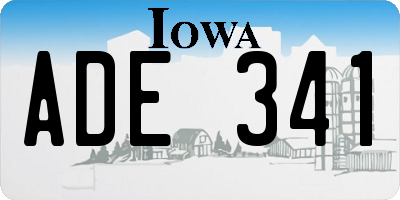IA license plate ADE341
