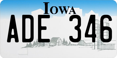 IA license plate ADE346