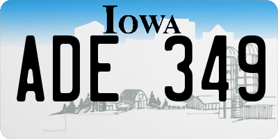 IA license plate ADE349